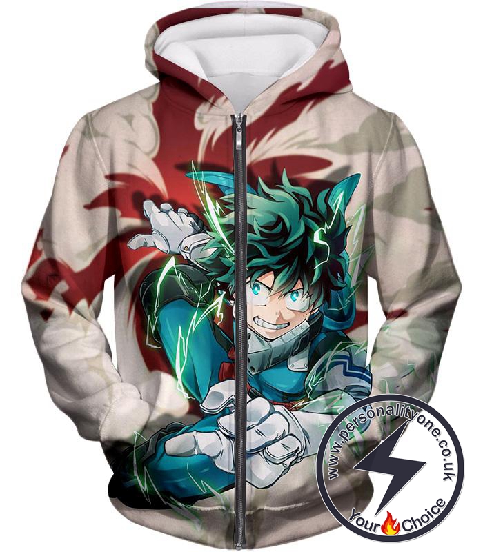 My Hero Academia One for All Hero Academia Deku Zip Up Hoodie